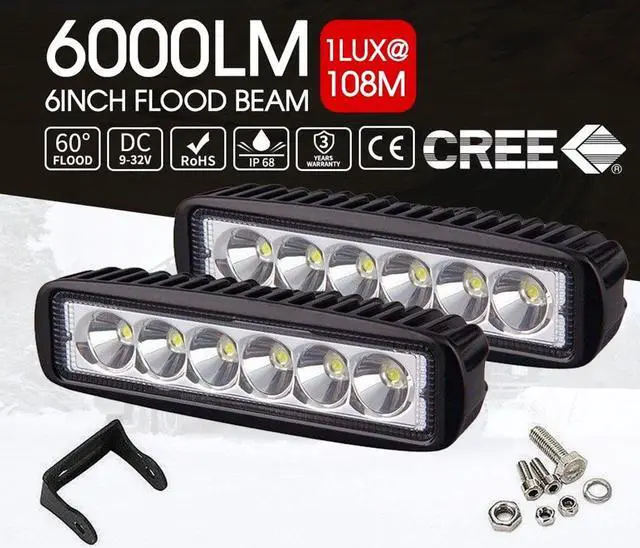 Main image of 18W Shockproof Led Bar Spot Beam Working Light Ultra Bright For Truck, SUV, ATV