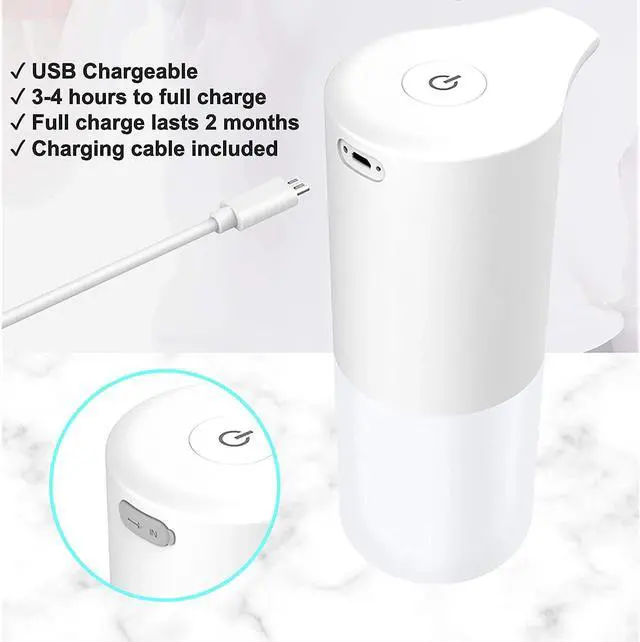 Alt view image 3 of 7 - Hygienic Touchless Automatic Foam Soap Dispenser | Latest USB Rechargeable Touch-Free Sensor Automatic Foam Soap Dispenser