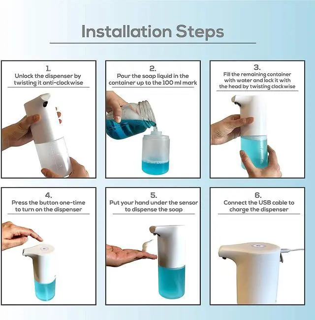 Alt view image 7 of 7 - Hygienic Touchless Automatic Foam Soap Dispenser | Latest USB Rechargeable Touch-Free Sensor Automatic Foam Soap Dispenser