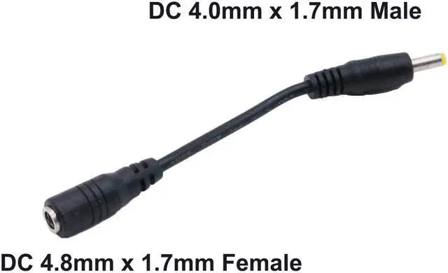 Main image of 1Pc CCTV DC Power Plug 4.0mm x 1.7mm Male To 4.8mm x 1.7mm Female Jack Extension Connector Cable Cord