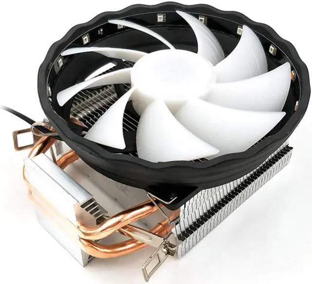 Alt view image 2 of 5 - 12V CPU Cooler  Copper Radiator Desktop Computer Silent Durable 3 Pin RGB Fan Cooling Led 2 Heatpipes For LGA 1155/1151 AMD