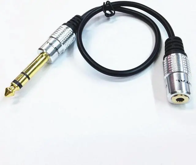 Alt view image 2 of 3 - Audio Aux 6.35mm 1/4" Male To 3.5mm Female 1/8" Stereo Headphone Plug Adapter Converter Cable 0.3m