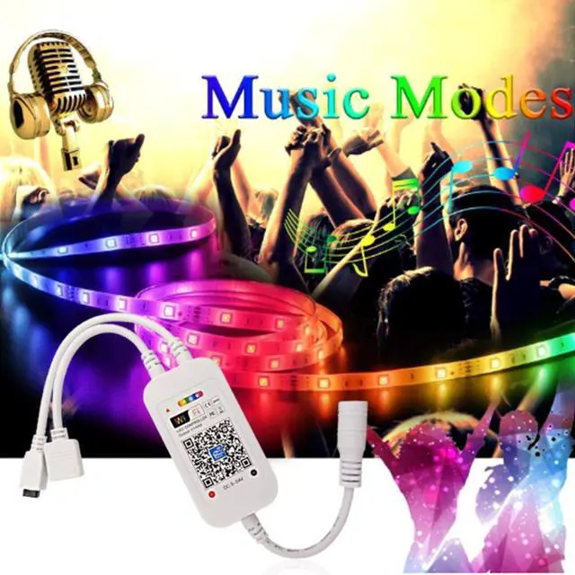 Alt view image 2 of 3 - WiFi RGB LED Strip Lights 12V 5M 20M 10M RGB Tape 5050 18 LEDs/M Music Sync Works with TUYA Alexa Flexible Strip for Decoration