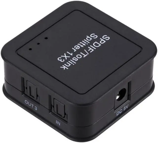 Alt view image 3 of 3 - Digital SPDIF Optical Audio Splitter Adapter 3-way Optical Splitter SPDIF Optical Cable Splitter Hub