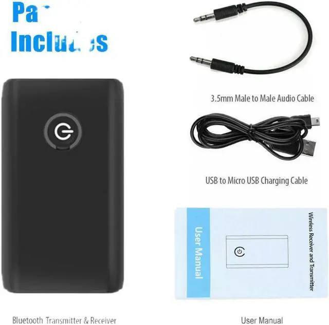 Alt view image 3 of 3 - 2 In 1 Wireless Bluetooth 5.0 Transmitter Receiver Chargable for TV PC Car Speaker 3.5mm AUX Hifi Music Audio Adapter