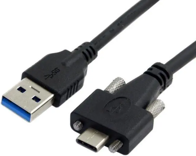 Alt view image 3 of 3 - 5Gbps USB 3.0 To USB 3.1 Type-C Cable with Screws Locking Connector 1.2m 4ft USB-c Have Lock Screw Space Between 15mm