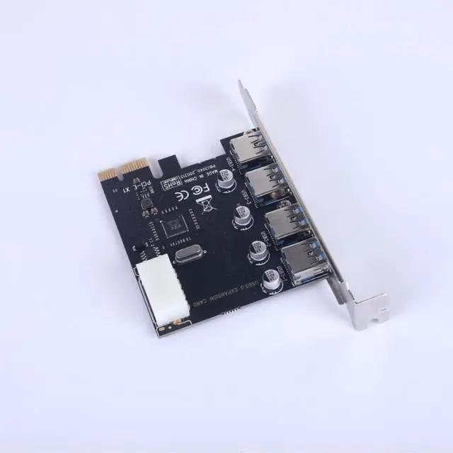 Alt view image 3 of 3 - 4 Port USB 3.0 PCI-e Expansion Card PCI Express PCIe USB 3.0 Hub Adapter 4-port USB3.0 Controller USB 3 0 PCI E PCIe Express 1x