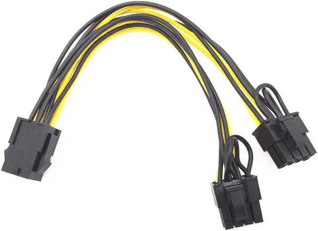 Alt view image 2 of 3 - 5PCS PCI-E 6-pin To Dual 6+2-pin (6-pin/8-pin) Power Splitter Cable Graphics Card PCIE PCI Express 6Pin To Dual 8Pin Power Cable