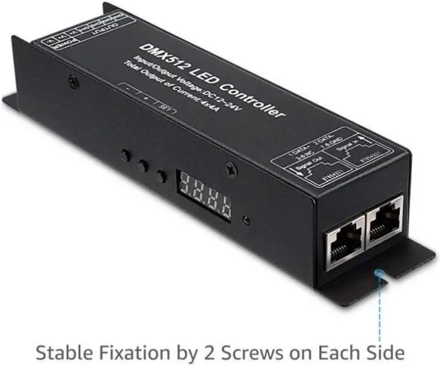 Alt view image 2 of 3 - Led Controller with Display Digital Tube Dmx512 Decoder Driver Dimmer Dc 12 24V 3X4A for Rgb Led Strip Lights (3 Channel)