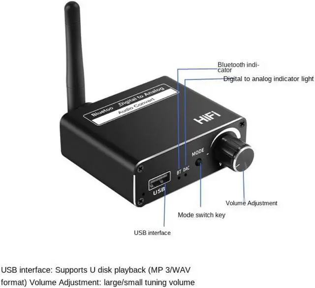 Alt view image 3 of 3 - Bluetooth 5.0 Audio Transmitter Receiver AptX HD LL Low Latency CSR8675 Wireless Adapter RCA SPDIF 3.5mm Aux Jack for TV PC Car