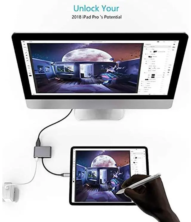 Alt view image 3 of 3 - Type C To Dual HDMI-Compatible USB 3.0 PD Converter 4 In 1 USB C Dock Station Hub 4K Adapter Cable for Phone Macbook Laptop TV