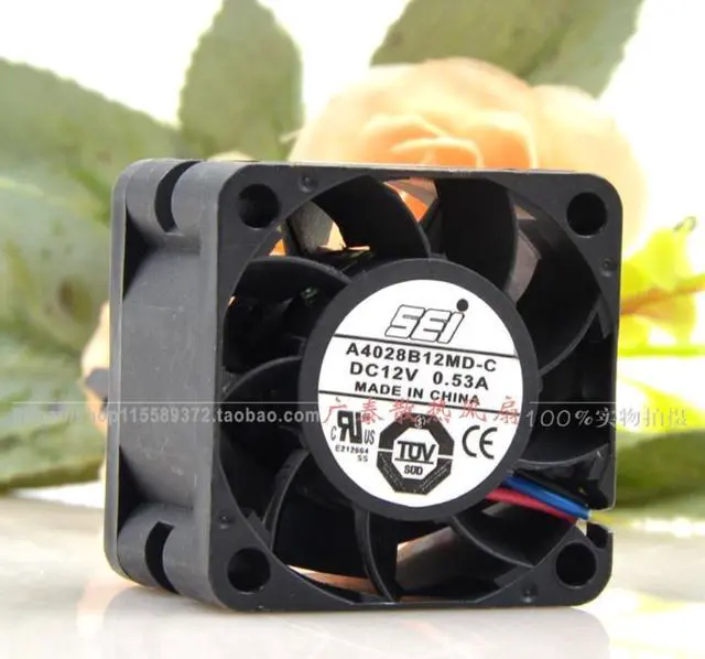 Main image of SEI A4028B12MD-C 4cm Double Ball Max Airflow Rate Switch Sun Server Cooling Fan
