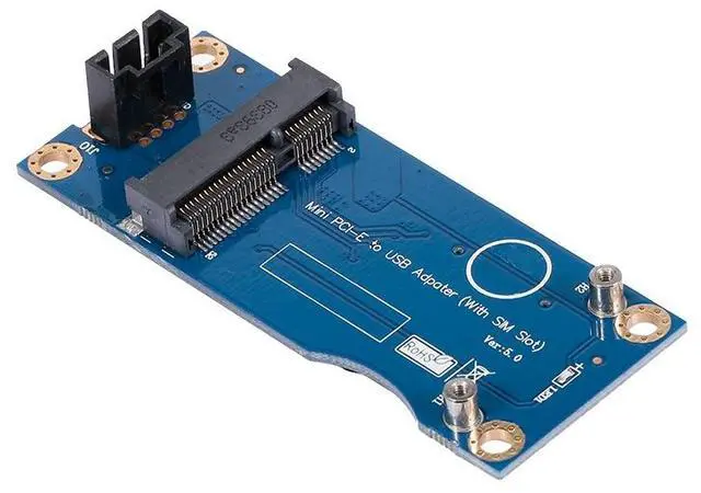 Alt view image 2 of 6 - Mini PCI-E to USB Adapter Card with SIM Slot WWAN Test Converter Adapter Card 3G/4G Module Vertical Type