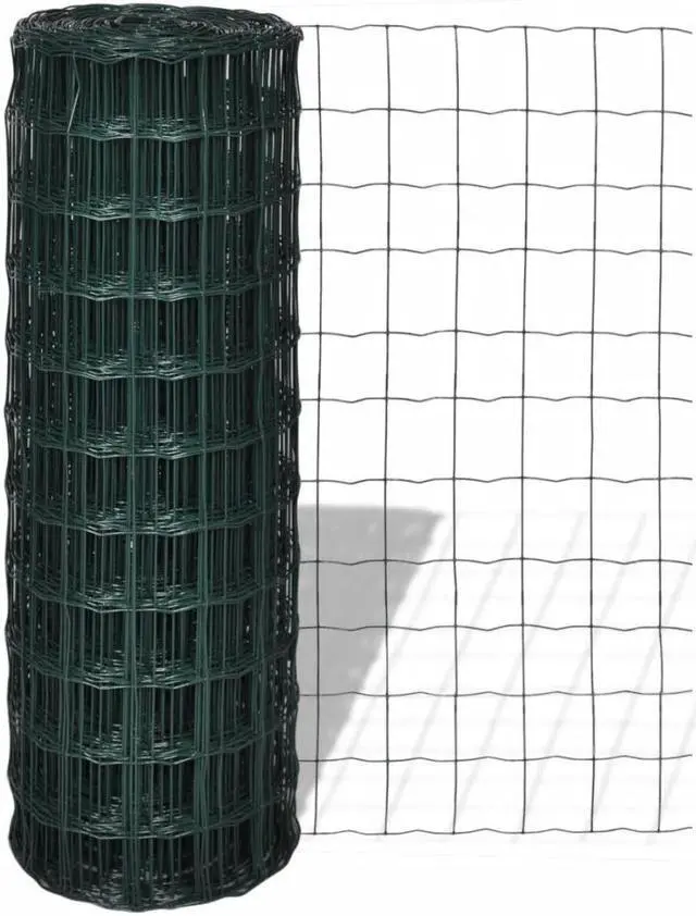 Alt view image 6 of 17 - vidaXL Fence Barrier Fence Metal Fence Wire Mesh Steel 32.8ft x 2.6ft Green