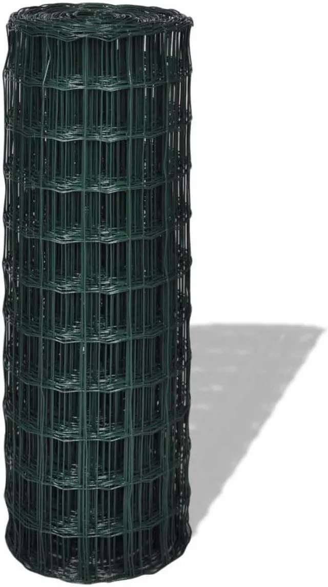 Alt view image 8 of 13 - vidaXL Fence Barrier Fence Metal Fence Wire Mesh Steel 32.8ft x 3.3ft Green