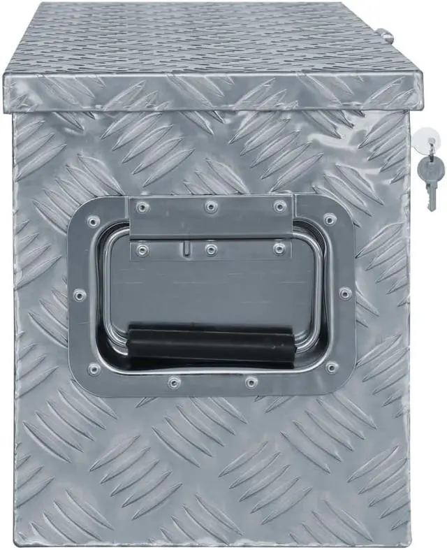 Alt view image 5 of 11 - vidaXL Aluminum Box 24.2"x10.4"x11.8" Silver Toolbox Trailer Box Organizer