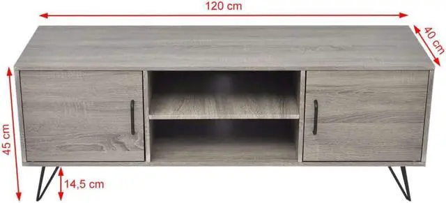 Alt view image 6 of 7 - vidaXL TV Stand TV Unit Sideboard Home TV Console Media Cabinet Cupboard Gray