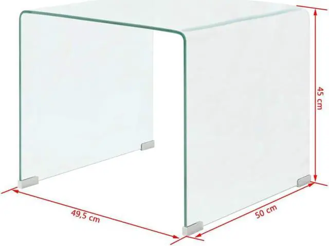 Alt view image 8 of 14 - vidaXL Coffee Table Sofa End Table Side Table Nightstand Tempered Glass Clear