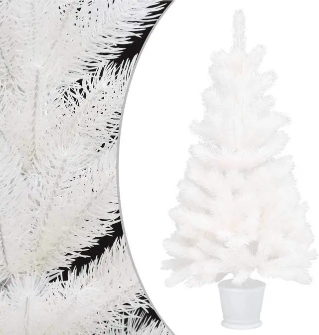 Alt view image 9 of 18 - vidaXL Christmas Tree Artificial Xmas Tree with Needle-Shaped Branches White