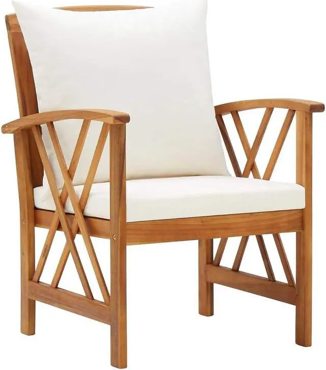 Alt view image 12 of 18 - vidaXL Patio Chairs 2 pcs Patio Dining Chair with Cushions Solid Wood Acacia