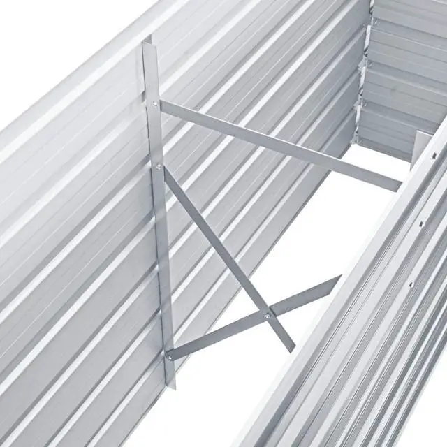 Alt view image 11 of 16 - vidaXL Raised Garden Bed Flower Bed Galvanized Steel Outdoor Planter Gray