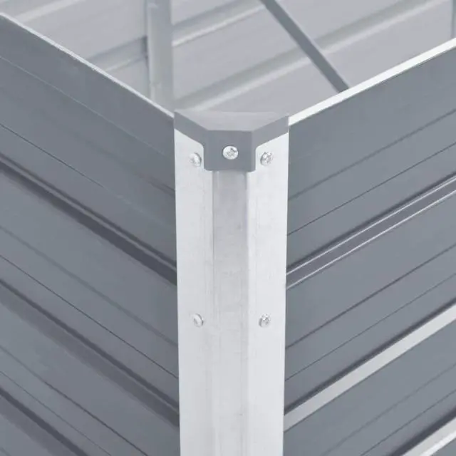 Alt view image 12 of 16 - vidaXL Raised Garden Bed Flower Bed Galvanized Steel Outdoor Planter Gray