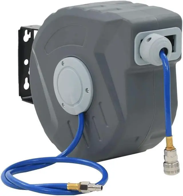 Alt view image 8 of 16 - vidaXL Air Hose Wall Mount Air Compressor Hose Reel 1/4" 39.4' Quick Connect