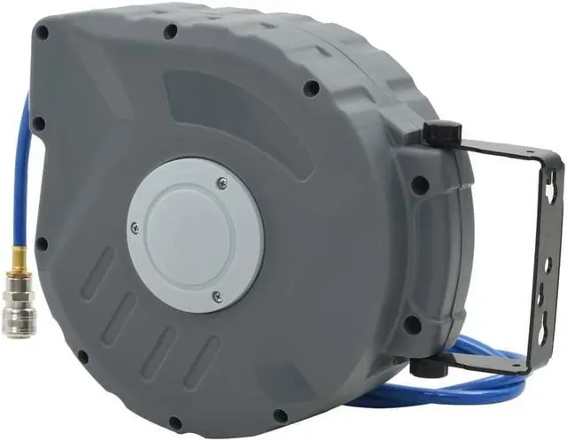 Alt view image 11 of 16 - vidaXL Air Hose Wall Mount Air Compressor Hose Reel 1/4" 39.4' Quick Connect
