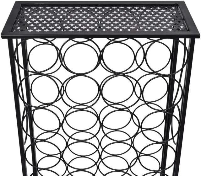 Alt view image 9 of 18 - vidaXL Wine Rack Wine Bottle Holder for 28 Bottles Floor Wine Cabinet Metal