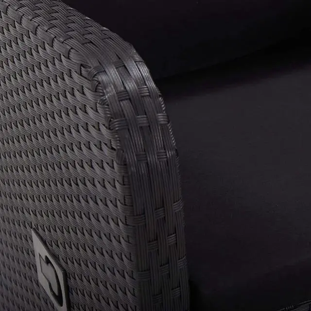 Alt view image 13 of 19 - vidaXL 2x Reclining Patio Chairs with Cushions Poly Rattan Black Meal Seating