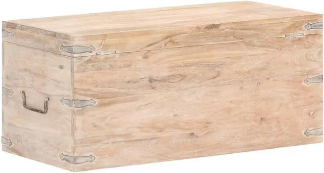 Alt view image 8 of 12 - vidaXL Solid Acacia Wood Chest Bench Hall Wooden Cabinet Storage Box Trunk