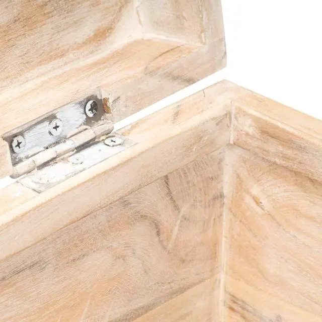 Alt view image 9 of 12 - vidaXL Solid Acacia Wood Chest Bench Hall Wooden Cabinet Storage Box Trunk
