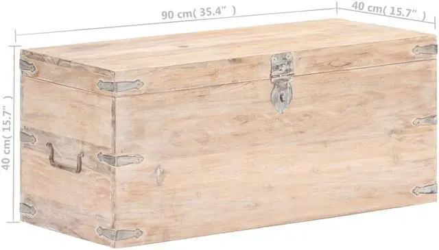 Alt view image 10 of 12 - vidaXL Solid Acacia Wood Chest Bench Hall Wooden Cabinet Storage Box Trunk