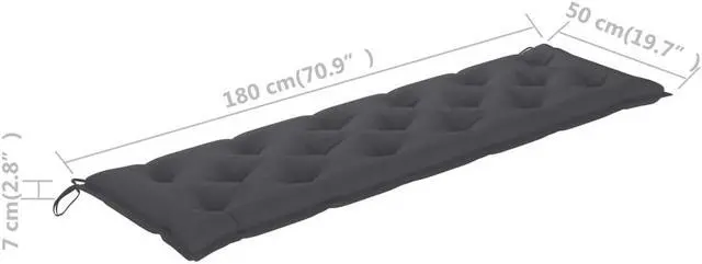 Alt view image 13 of 15 - vidaXL Bench Cushion Water Repellent Seat Cushion Anthracite Oxford Fabric