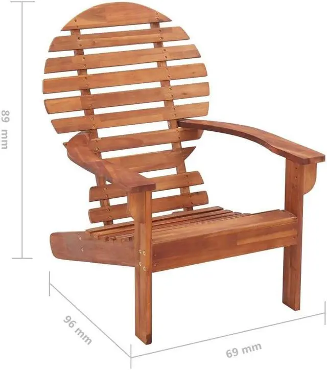 Alt view image 16 of 17 - vidaXL Folding Adirondack Chair Lawn Chair for Outdoor Porch Solid Wood Acacia