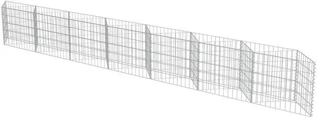 Alt view image 10 of 18 - vidaXL Gabion Wall Galvanized Steel 177.2"x11.8"x19.7" Stone Basket Cage Fence