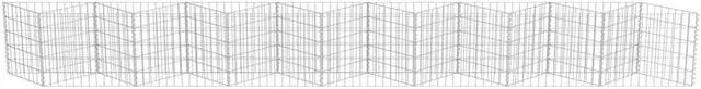 Alt view image 13 of 18 - vidaXL Gabion Wall Galvanized Steel 177.2"x11.8"x19.7" Stone Basket Cage Fence
