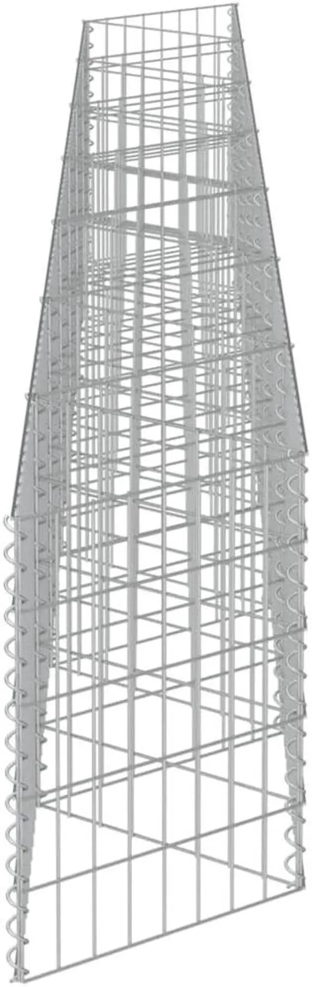 Alt view image 14 of 18 - vidaXL Gabion Wall Galvanized Steel 177.2"x11.8"x19.7" Stone Basket Cage Fence