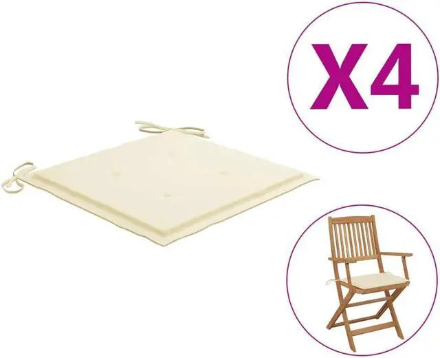 Alt view image 9 of 17 - vidaXL Garden Chair Cushions 4 pcs Cream 40x40x4 cm Oxford Fabric