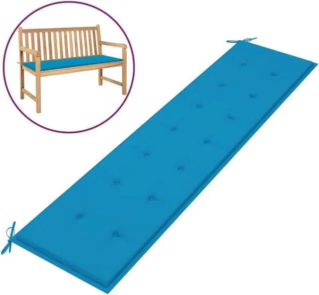 Alt view image 9 of 18 - vidaXL Bench Cushion Water Repellent Garden Seat Cushion Blue Oxford Fabric