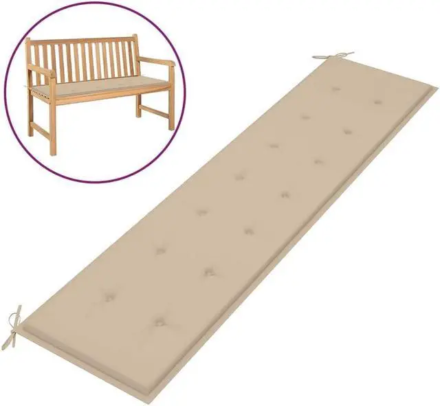 Alt view image 12 of 17 - vidaXL Bench Cushion Water Repellent Garden Seat Cushion Beige Oxford Fabric