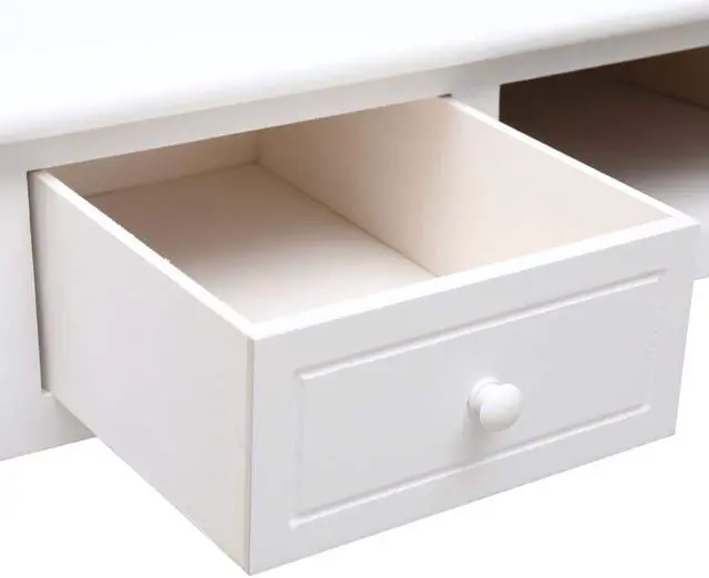 Alt view image 4 of 7 - vidaXL Writing Desk Computer Desk Laptop Table Home Workstation White Wood