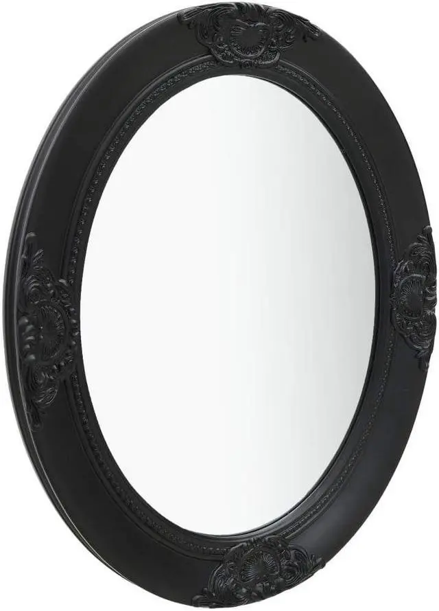 Alt view image 11 of 18 - vidaXL Wall Mirror Baroque Hanging Oval Mirror for Bedroom Living Room Black