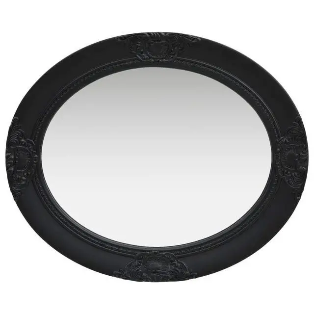 Alt view image 12 of 18 - vidaXL Wall Mirror Baroque Hanging Oval Mirror for Bedroom Living Room Black