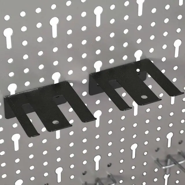 Alt view image 12 of 20 - vidaXL Peg Boards Tool Holder Metal Pegboard Wall for Workbench 4 Pcs Steel
