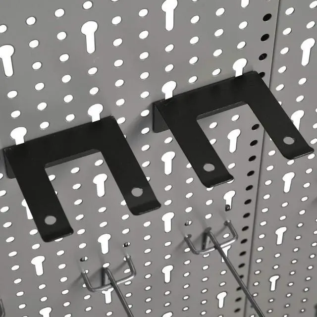 Alt view image 15 of 20 - vidaXL Peg Boards Tool Holder Metal Pegboard Wall for Workbench 4 Pcs Steel