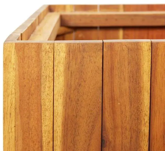 Alt view image 12 of 13 - vidaXL Solid Acacia Wood Garden Planter with 3 Pots Raised Bed Flower Box