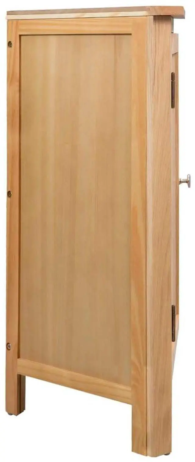 Alt view image 14 of 20 - vidaXL Solid Oak Wood Corner Cabinet Space Saving Storage 23.2" Hallway Shelf