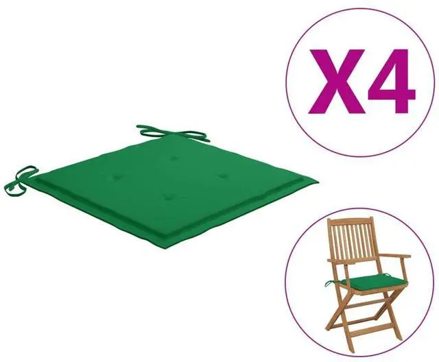 Alt view image 12 of 15 - vidaXL Chair Cushion 4 Pcs Outdoor Patio Seat Cushion Green Oxford Fabric