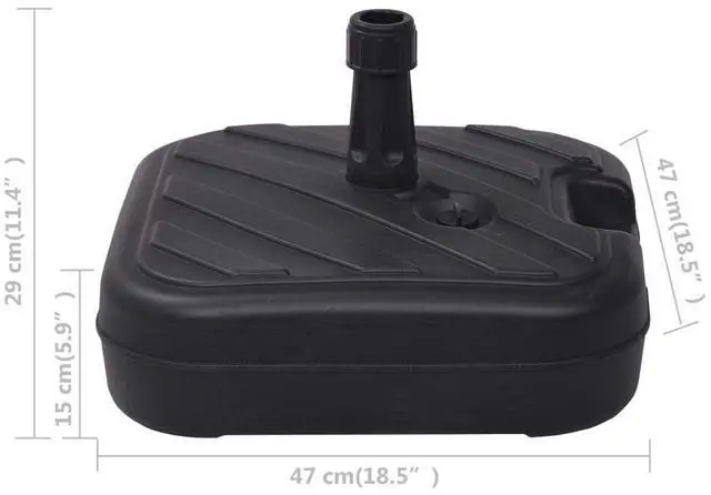 Alt view image 14 of 20 - vidaXL Outdoor Umbrella Base Patio Parasol Stand Parasol Base Garden Porch Black